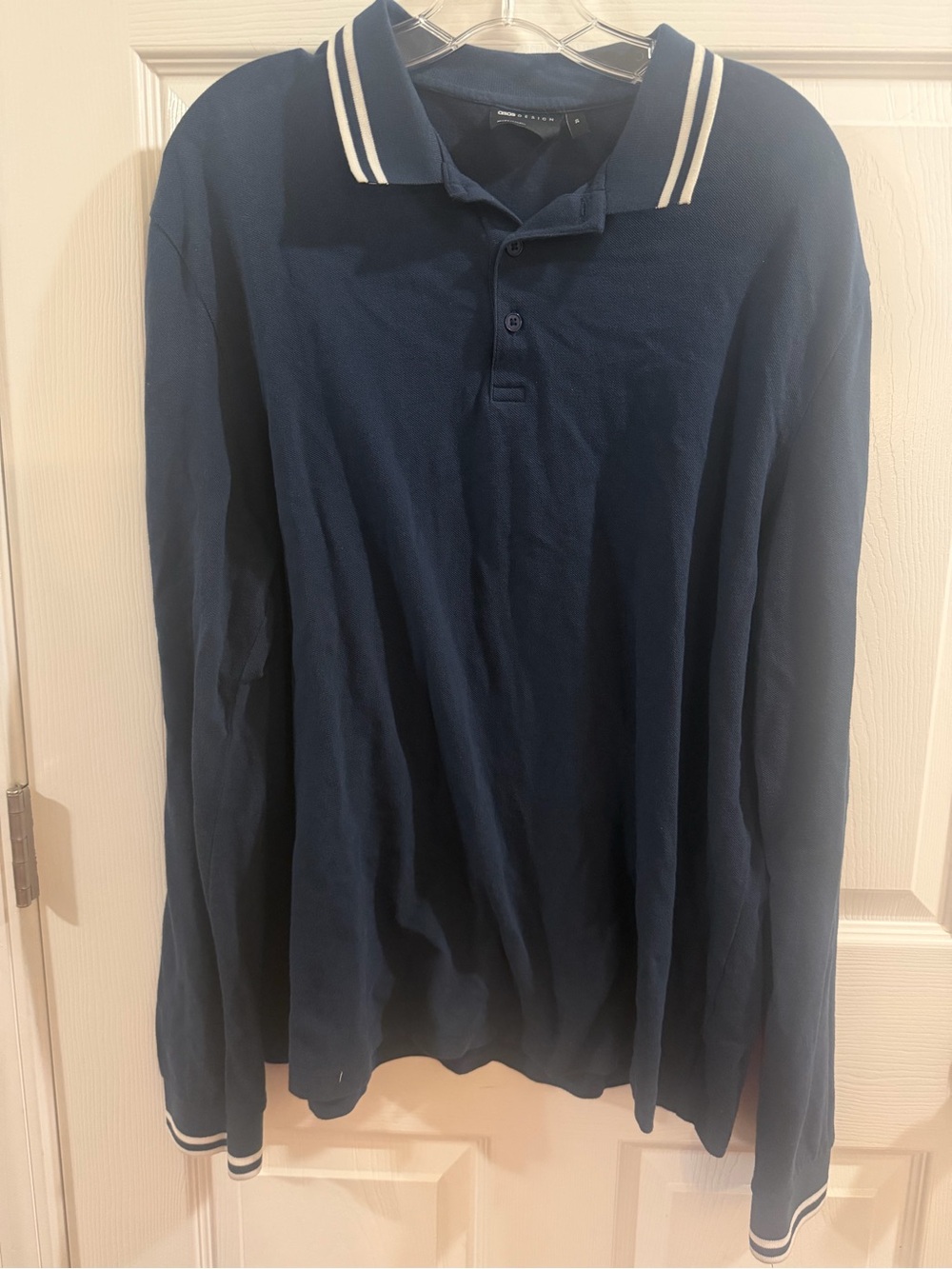 ASOS DESIGN Long Sleeve Polo Shirt Size 2XL
